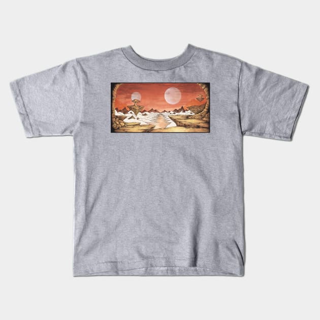 Time Worn Ether Kids T-Shirt by HenryBennettArt